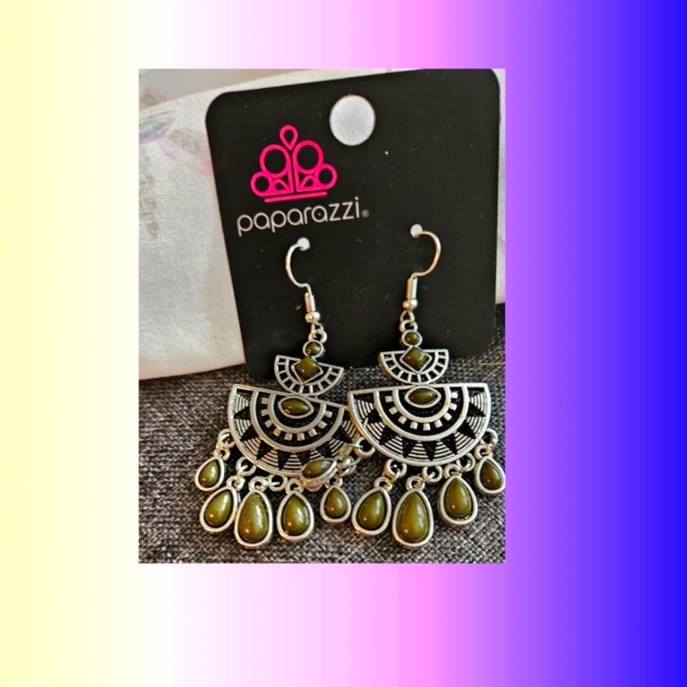 Paparazzi Boho Silvertone (Nickel Free) Women's Drop Bead Earrings